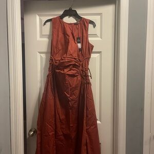 Fashion Nova Red Halter Midi Sundress